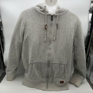 Buffalo David Bitton Men's Full Zip Sherpa Lined Drawstring Hoodie Jacket-Size L